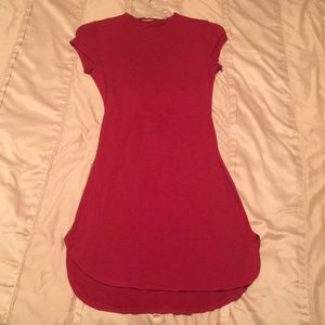 Red shirt dress